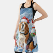 Beagle Dog Winter Wonderland Weihnachtsfreude Schürze (InSitu)