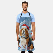 Beagle Dog Winter Wonderland Weihnachtsfreude Schürze (Getragen)