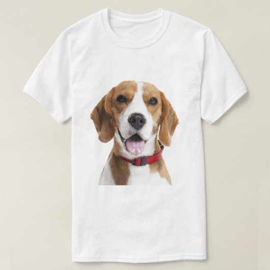 Beagle Dog with Red Collar T-Shirt (Design vorne)