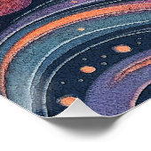 Beagle dog with starry sky and water 001 poster (Ecke)