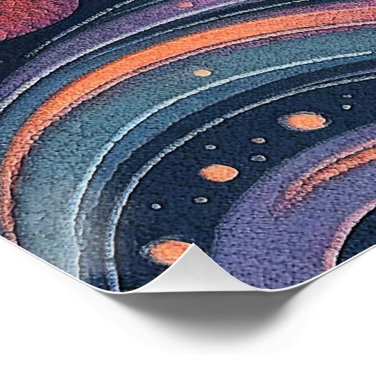 Beagle dog with starry sky and water 001 poster (Ecke)