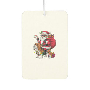 Beagle Dog Xmas Lighting Santa Riding Beagle Chris Autolufterfrischer