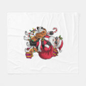 Beagle Dog Xmas Lighting Santa Riding Beagle Chris Fleecedecke (Vorderseite (Horizontal))