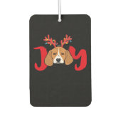 Beagle Dog Xmas Weihnachtsbaum Antler Light E Autolufterfrischer (Vorderseite)