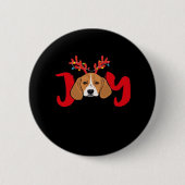 Beagle Dog Xmas Weihnachtsbaum Antler Light E Button (Vorderseite)