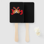 Beagle Dog Xmas Weihnachtsbaum Antler Light E Fächer (Vorne und Hinten)