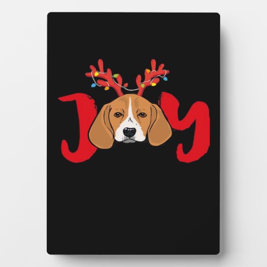 Beagle Dog Xmas Weihnachtsbaum Antler Light E Fotoplatte (Vorderseite)