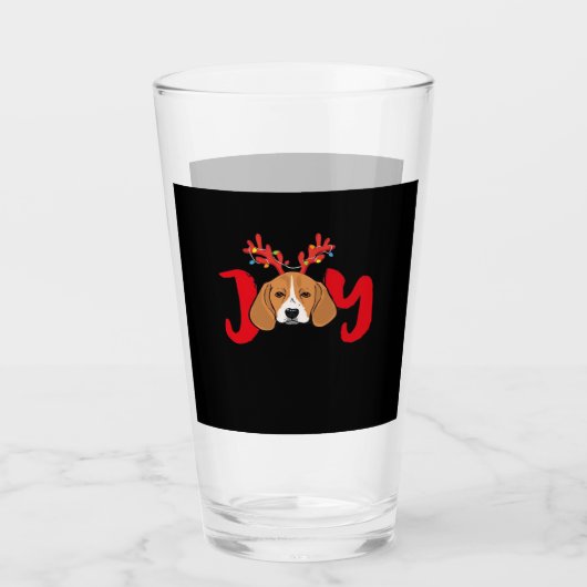 Beagle Dog Xmas Weihnachtsbaum Antler Light E Glas (Vorderseite)