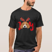 Beagle Dog Xmas Weihnachtsbaum Antler Light E T-Shirt (Vorderseite)
