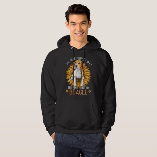 Beagle Dogs I Love My Beagle Floral Sunflower Hoodie (Vorne ganz)