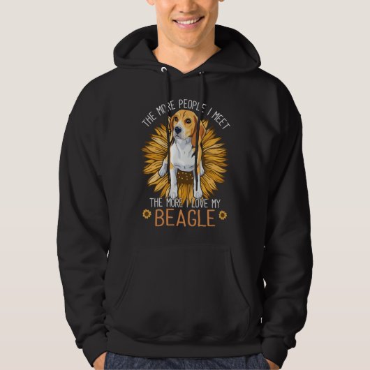 Beagle Dogs I Love My Beagle Floral Sunflower Hoodie (Vorderseite)