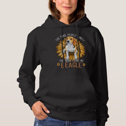 Beagle Dogs I Love My Beagle Floral Sunflower Hoodie (Vorderseite)