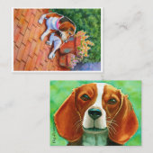Beagle - doppelseitige ACEO-Druckschrift Visitenkarte (Vorne/Hinten)