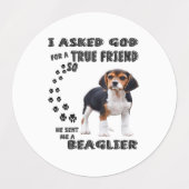 Beagle Dovers Lovers / Funny Beagle Etiketten (Design 2)