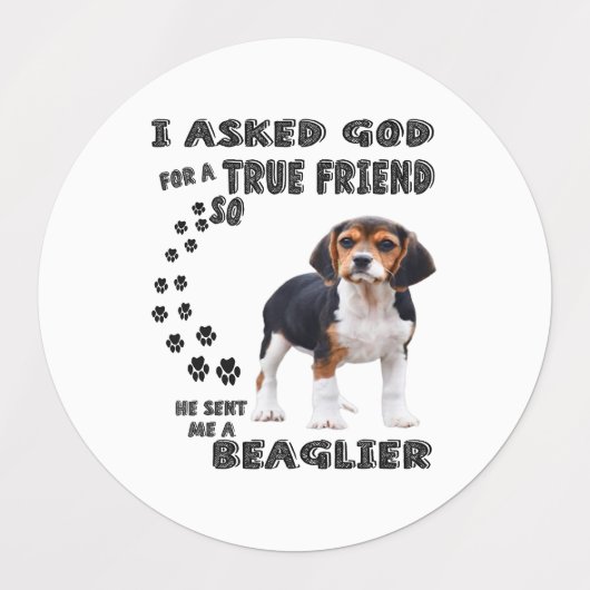 Beagle Dovers Lovers / Funny Beagle Etiketten (Design 1)