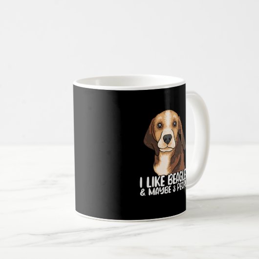 Beagle Dovers Lovers / Funny Beagle Kaffeetasse (VorderseiteRechts)