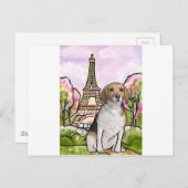 Beagle-Eiffelturmparis Postkarte (Vorne/Hinten)