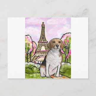 Beagle-Eiffelturmparis Postkarte