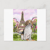 Beagle-Eiffelturmparis Postkarte (Vorderseite)