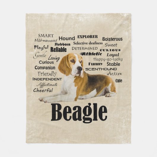 Beagle-Eigenschaften Fleecedecke (Vorderseite)