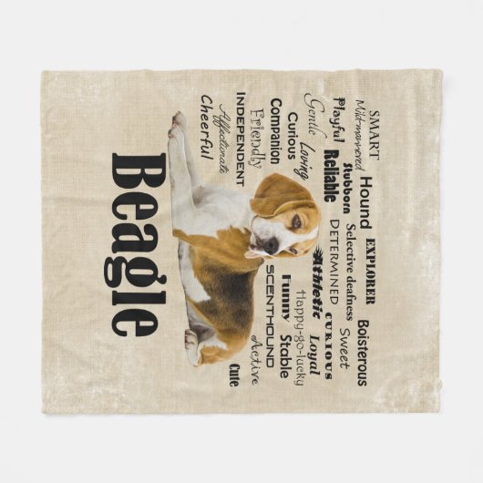 Beagle-Eigenschaften Fleecedecke (Vorderseite (Horizontal))