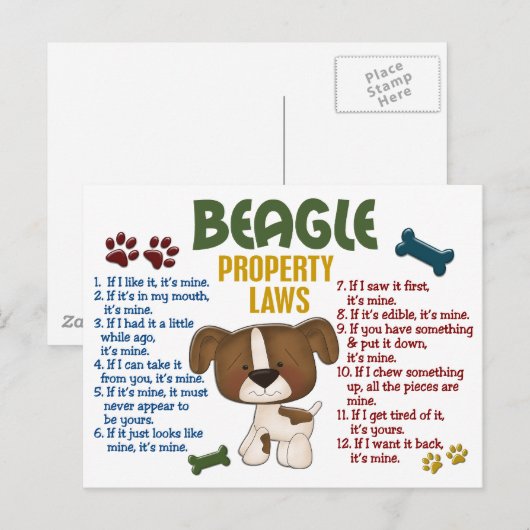 Beagle-Eigenschaftengesetze 4 Postkarte (Vorne/Hinten)