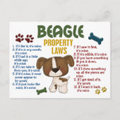 Beagle-Eigenschaftengesetze 4 Postkarte (Vorderseite)