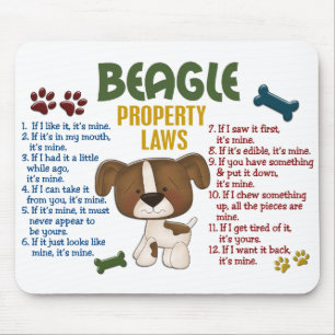 Beagle-Eigentums-Gesetze 4 Mousepad