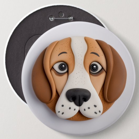 Beagle Ein köstliches Keks Inspiriert Button (Vorne & Hinten)
