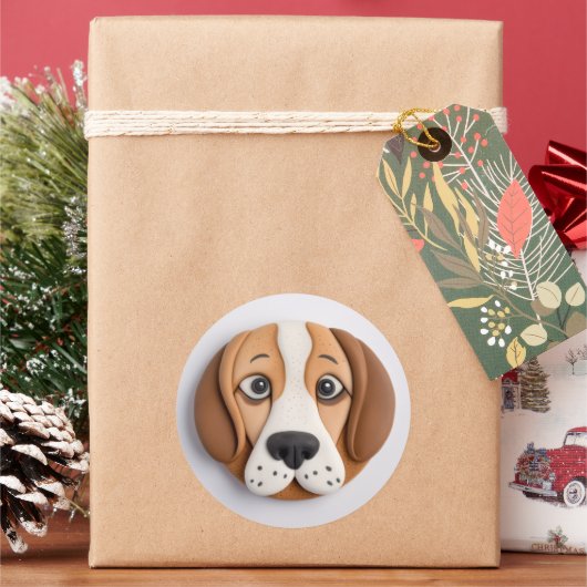Beagle Ein köstliches Keks Inspiriert Runder Aufkleber (Feiertag)