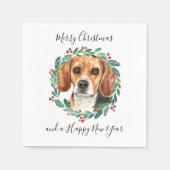 Beagle Elegant Dog Frohe Weihnachten Serviette (Vorderseite)