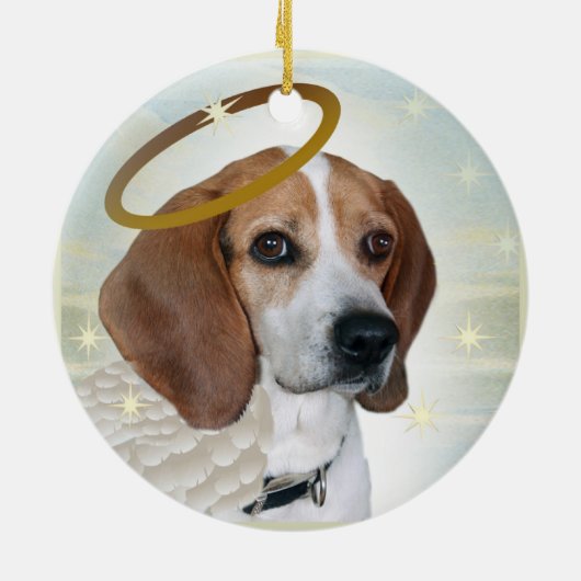 Beagle-Engels-Verzierung Keramikornament (Hinten)