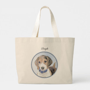Beagle Englisch Malerei Tri Dreifarbig Süßer Hund Jumbo Stoffbeutel