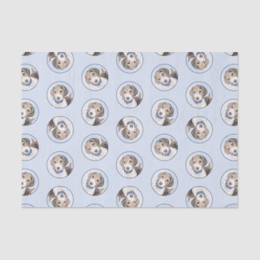 Beagle Englisch Malerei Tri Tricolor Niedliche Dog Seidenpapier (Vorderseite)