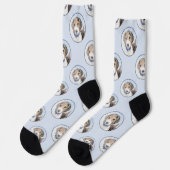 Beagle Englisch Malerei Tri Tricolor Niedliche Dog Socken (Linkes Detail)