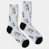 Beagle Englisch Malerei Tri Tricolor Niedliche Dog Socken (Rechts)