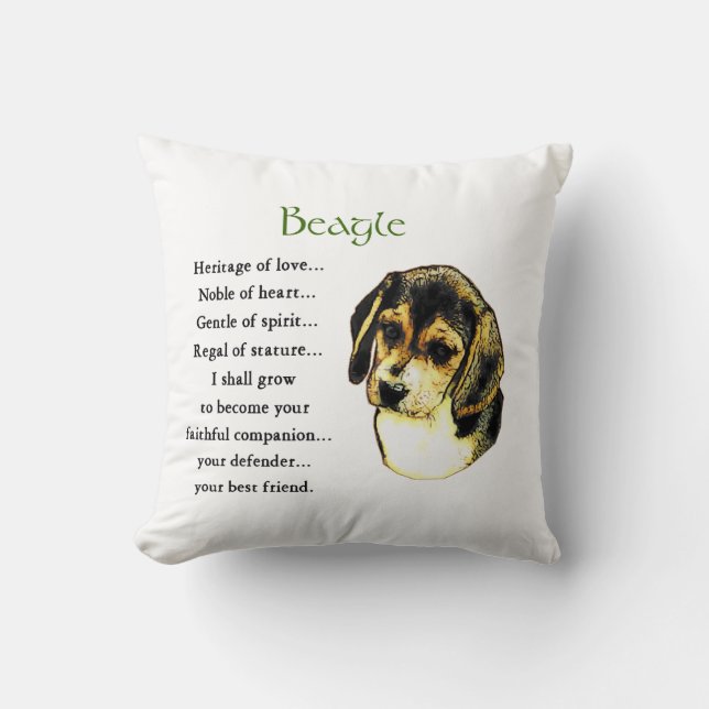 Beagle Erbe der Liebe Kissen (Vorderseite)