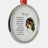 Beagle Erbe der Liebe Silbernes Ornament (Rechts)
