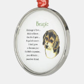 Beagle Erbe der Liebe Silbernes Ornament (Links)