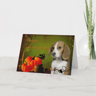 Beagle Erntedank Card Feiertagskarte