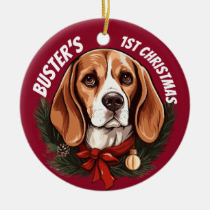 Beagle erste Weihnachten Keramik Ornament