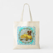 Beagle fährt Auto-Tasche Tragetasche (Rückseite)