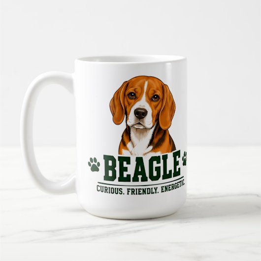 🐾 Beagle-Fan-Schild 🐾 Kaffeetasse (Links)
