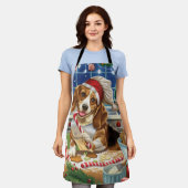 Beagle Feiertag Backen: Feierliche Weihnachten Schürze (Getragen)