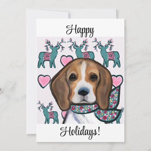 Beagle Feiertagskarte (Vorderseite)