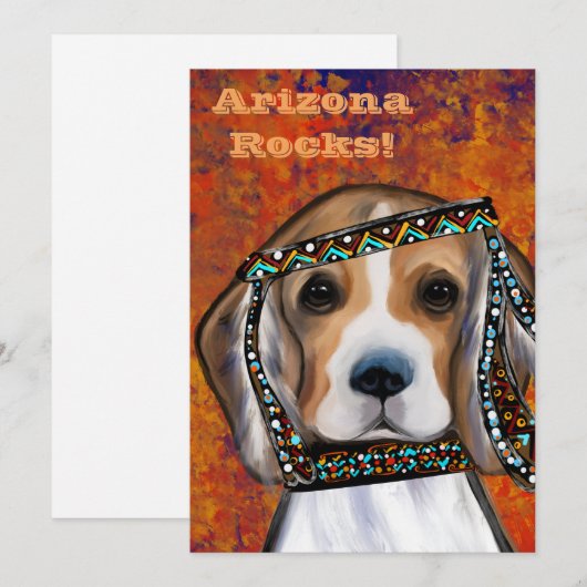 Beagle Feiertagskarte (Vorne/Hinten)