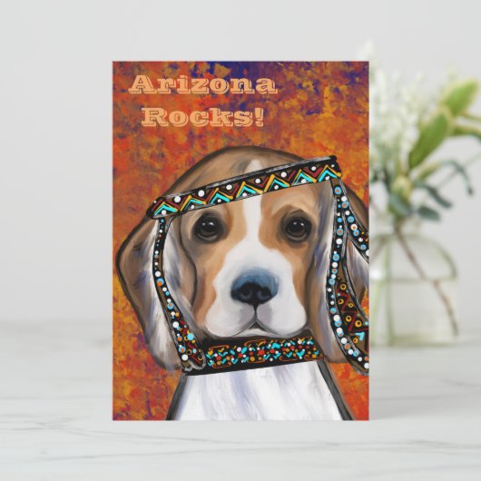 Beagle Feiertagskarte (Stehend Vorderseite)