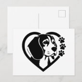 Beagle Feiertagspostkarte (Vorne/Hinten)