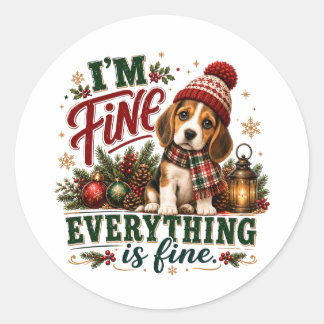 Beagle Fein Alles Ist Fein Runder Aufkleber