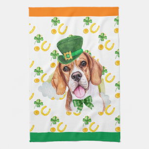 Beagle Ferienwohnungsdekoration St. Patrick's Day Geschirrtuch